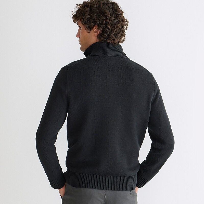 J.Crew Heritage cotton half-zip sweater Black Clearance | 31MFDEAWX