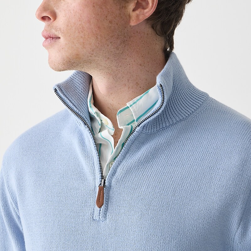 J.Crew Heritage cotton half-zip sweater Fresh Pond Online | 06ZUDEFHP