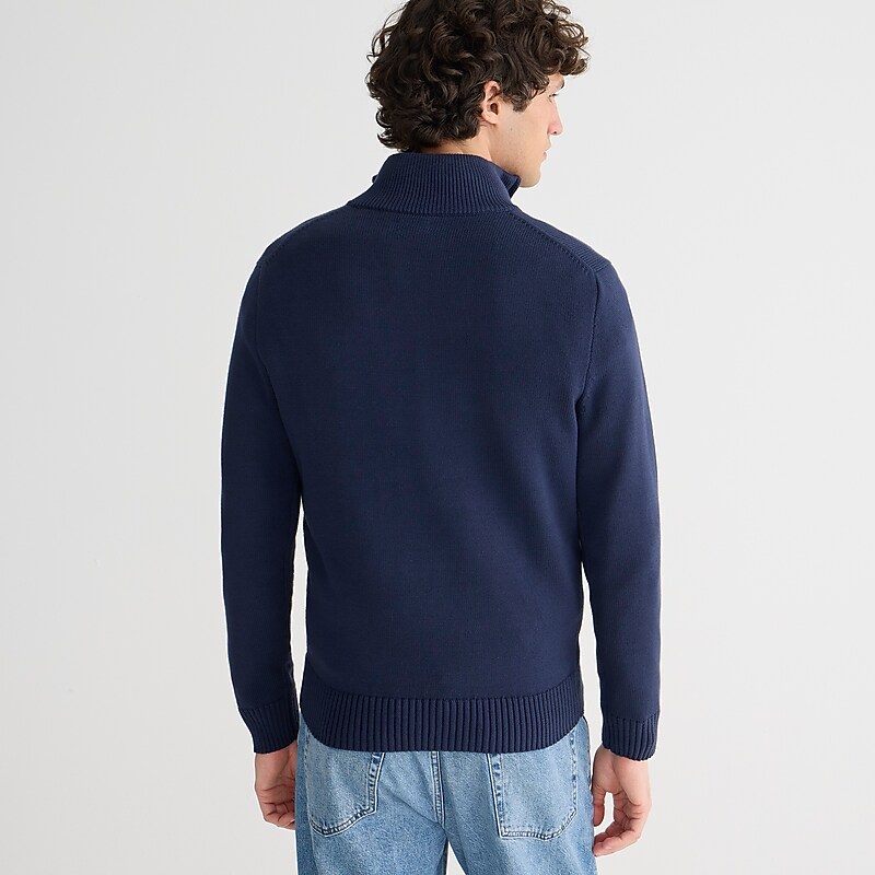 J.Crew Heritage cotton half-zip sweater Navy Online | 09YPDBOHU