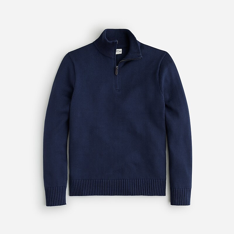 J.Crew Heritage cotton half-zip sweater Navy Online | 09YPDBOHU