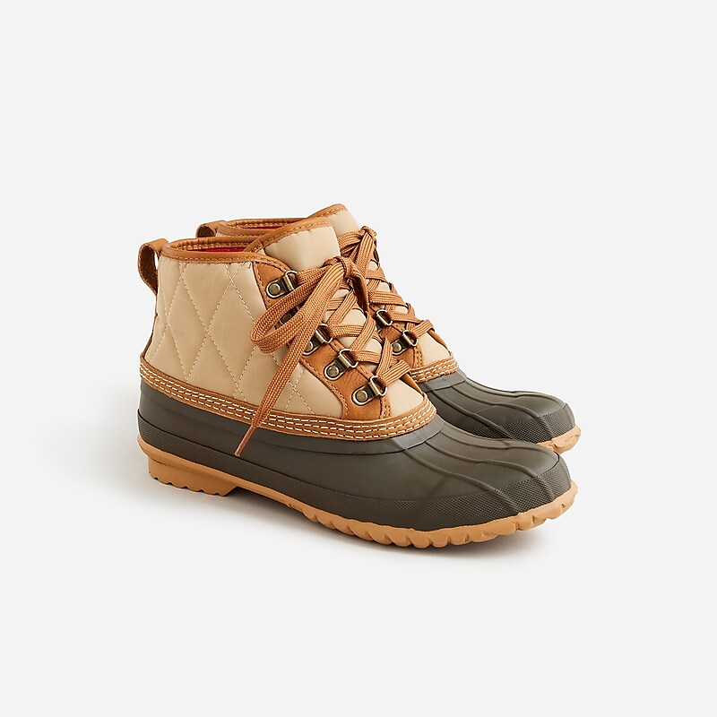 J.Crew Heritage duck boots in quilted nylon Khaki Loden Multi Outlet | 90LNHUCWF