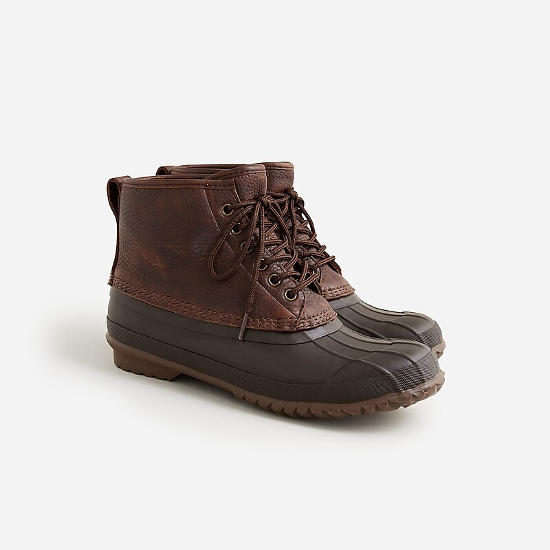 J.Crew Heritage duck boots in tumbled leather Dark Earth Multi Factory Outlet | 51GIZSFHK