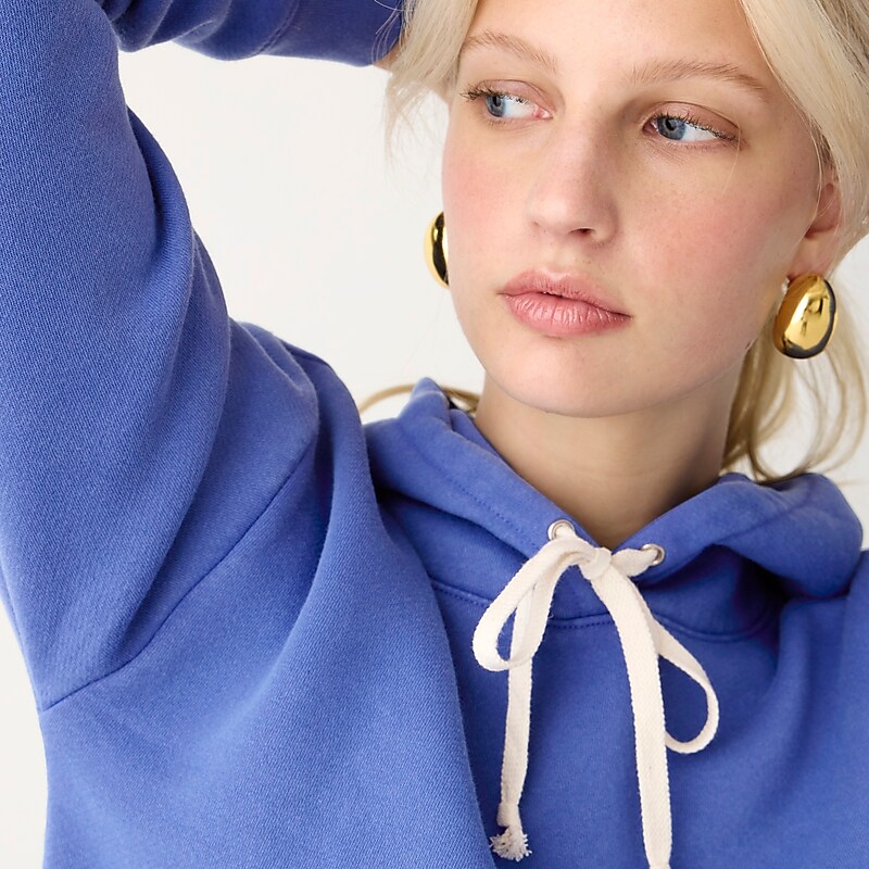 J.Crew Heritage fleece cropped hoodie Harbor View Factory Outlet | 57FYEQBLG