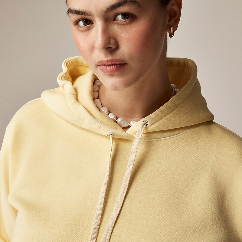 J.Crew Heritage fleece cropped hoodie Sunflower Sands Factory Promo | 64RDANWUB