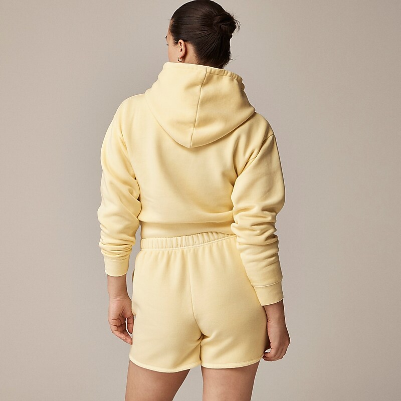 J.Crew Heritage fleece cropped hoodie Sunflower Sands Factory Promo | 64RDANWUB