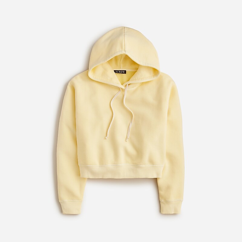 J.Crew Heritage fleece cropped hoodie Sunflower Sands Factory Promo | 64RDANWUB