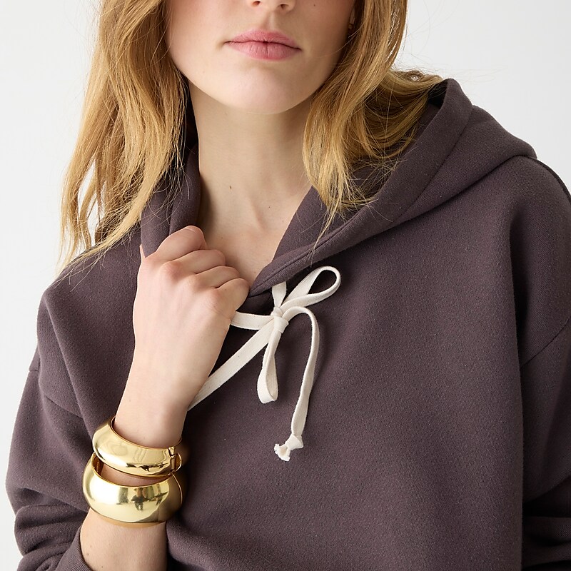 J.Crew Heritage fleece hoodie Licorice Factory Outlet | 57MKLJPDC