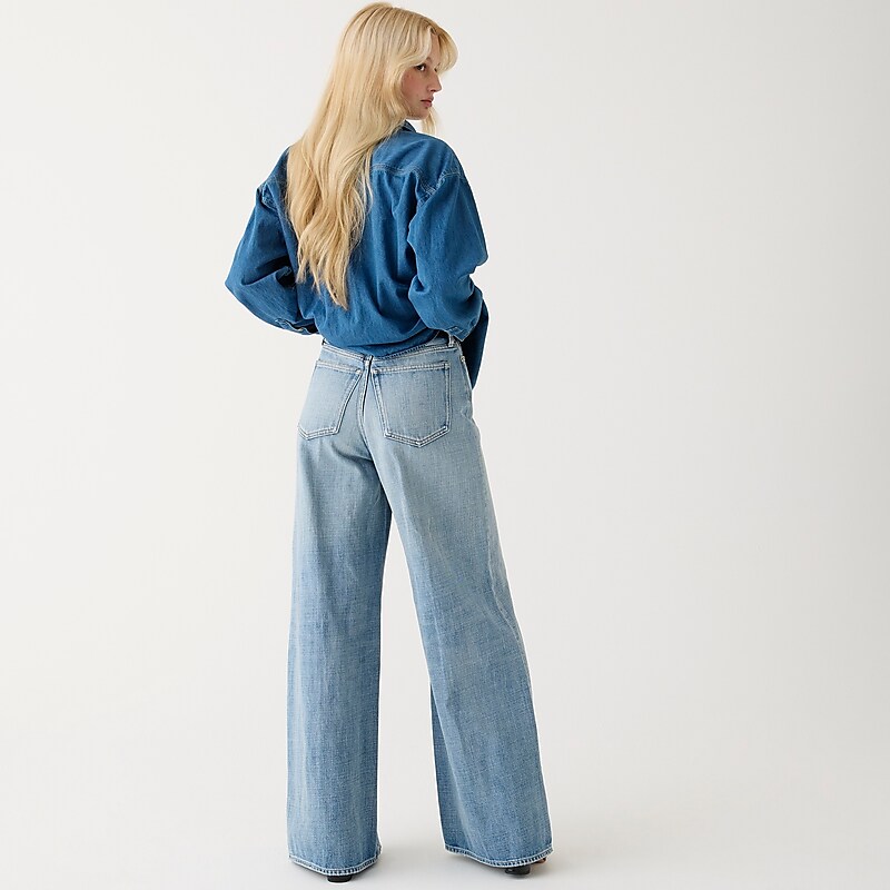 J.Crew High-rise superwide-leg jean Elliot Wash Clearance | 36LRNVWXH