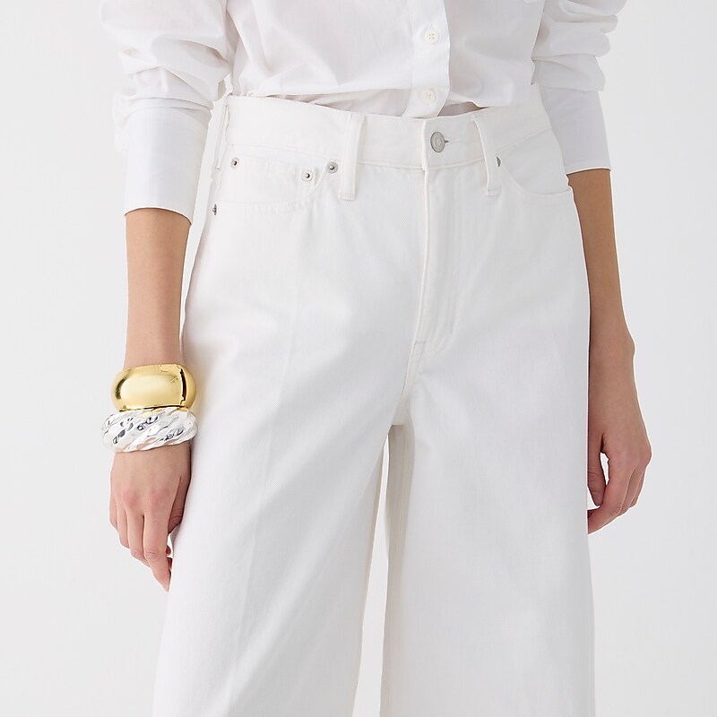 J.Crew High-rise superwide-leg jean White Denim Factory Promo | 64PEXVSOF