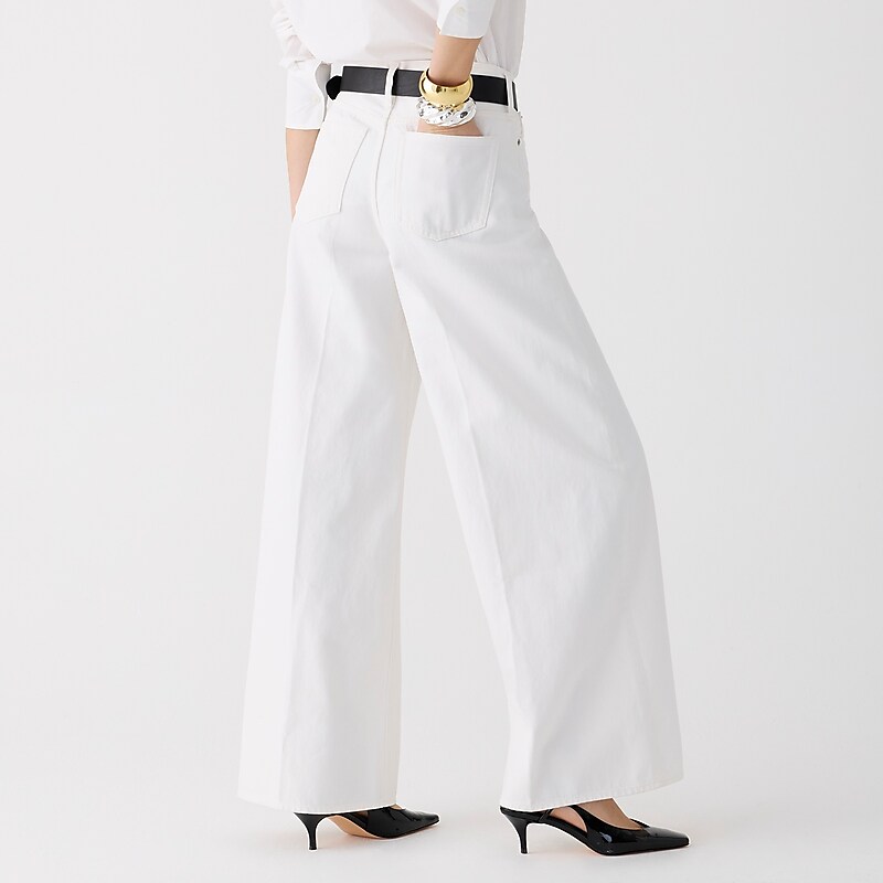 J.Crew High-rise superwide-leg jean White Denim Factory Promo | 64PEXVSOF