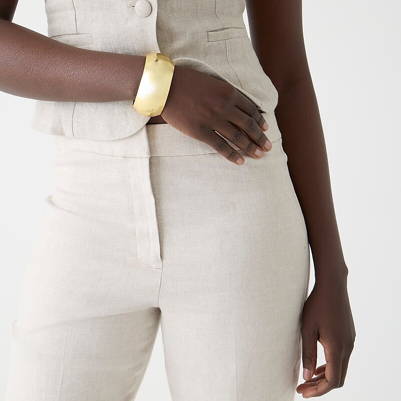 J.Crew Kate straight-leg pant in stretch linen blend Flax Ivory Outlet Online | 73MYWXTNS