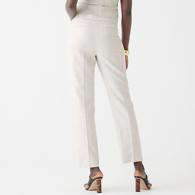J.Crew Kate straight-leg pant in stretch linen blend Flax Ivory Outlet Online | 73MYWXTNS