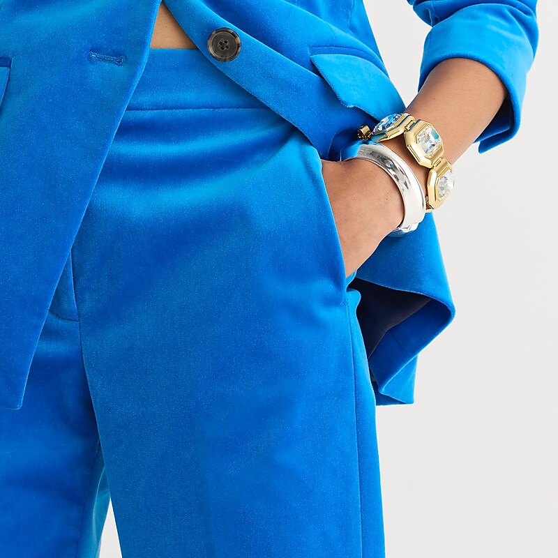 J.Crew Kate straight-leg pant in stretch velvet Brilliant Cobalt Sale | 23DEXKBOT