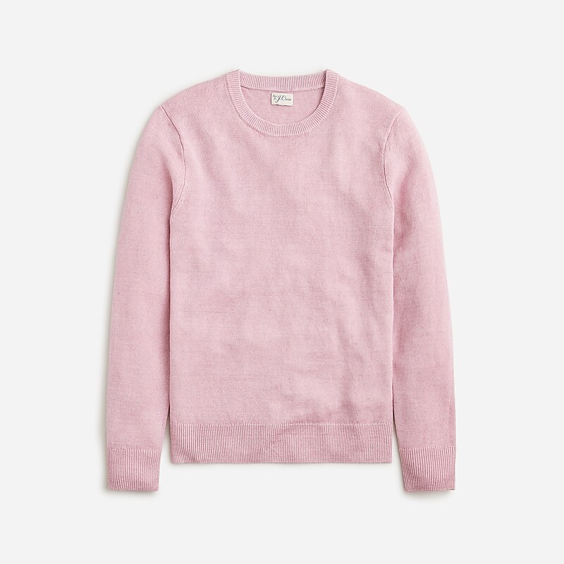 J.Crew Linen crewneck sweater Hthr Dusty Lilac Factory Outlet | 56JLKHVWF