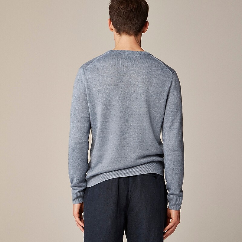J.Crew Linen crewneck sweater Hthr Seaside Factory Promo | 67ZRBEGPN