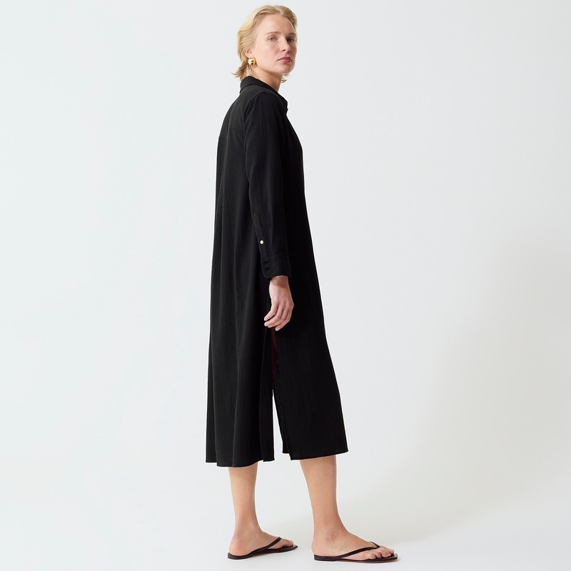 J.Crew Long beach shirt in airy gauze Black Clearance | 30FNVJGMZ