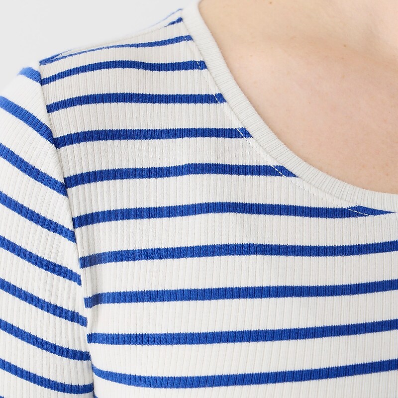J.Crew Long-sleeve crewneck T-shirt vintage rib Paloma Stripe Natural H Clearance | 41QIJSNVY