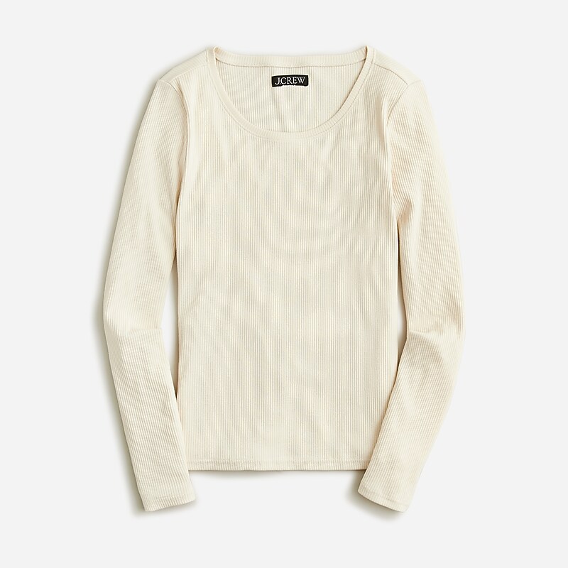 J.Crew Long-sleeve crewneck T-shirt vintage rib Natural Sale | 24KVFAIYU