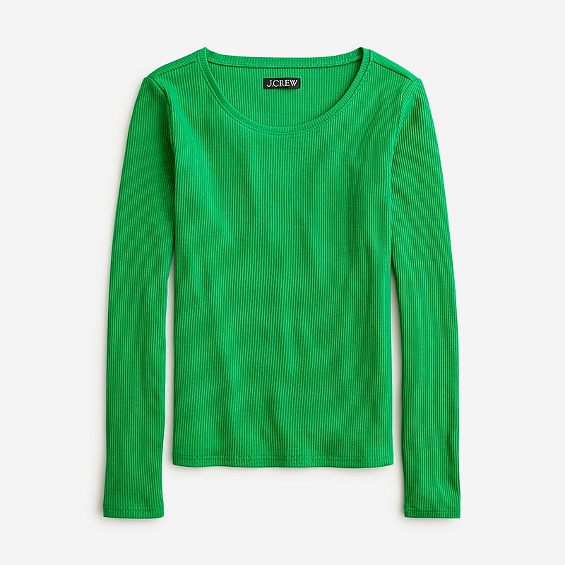 J.Crew Long-sleeve crewneck T-shirt vintage rib Brilliant Kelly Outlet Online | 72KWLDMQC