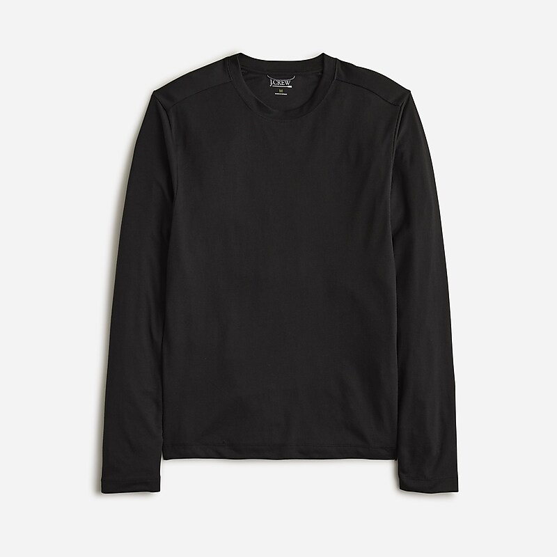 J.Crew Long-sleeve performance T-shirt with COOLMAX® technology Black Factory Promo | 62CEGTZPO