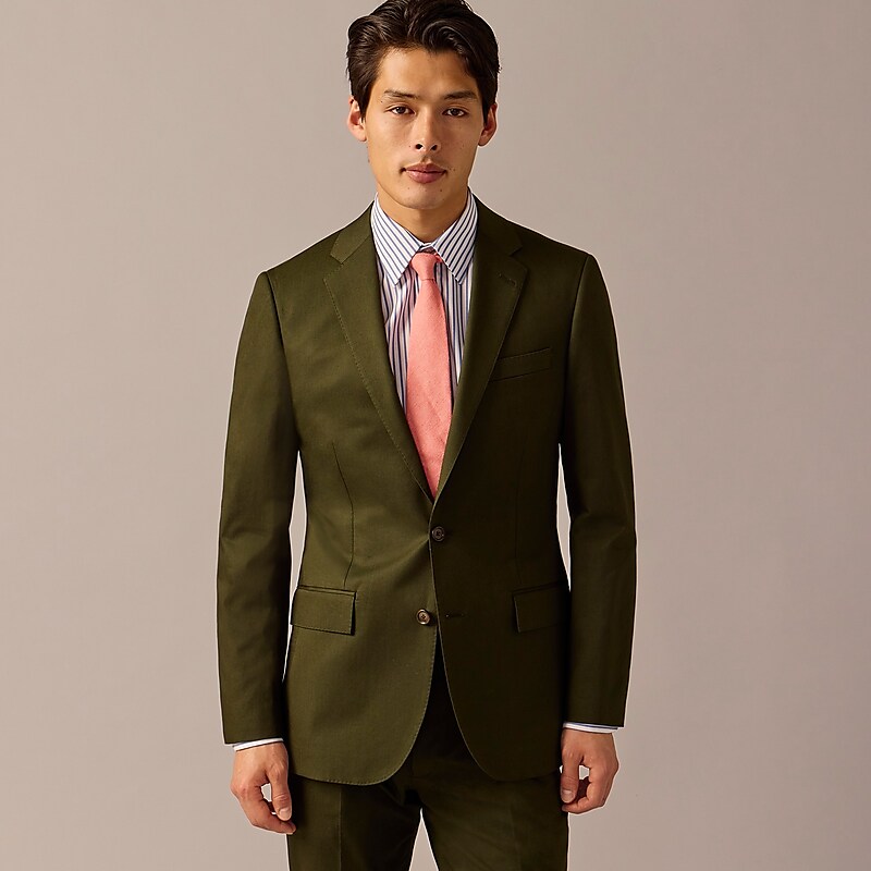 J.Crew Ludlow Slim-fit suit jacket in Italian chino Dark Olive Outlet Online | 75FDKJRTO