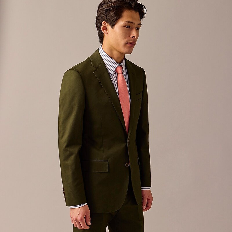 J.Crew Ludlow Slim-fit suit jacket in Italian chino Dark Olive Outlet Online | 75FDKJRTO