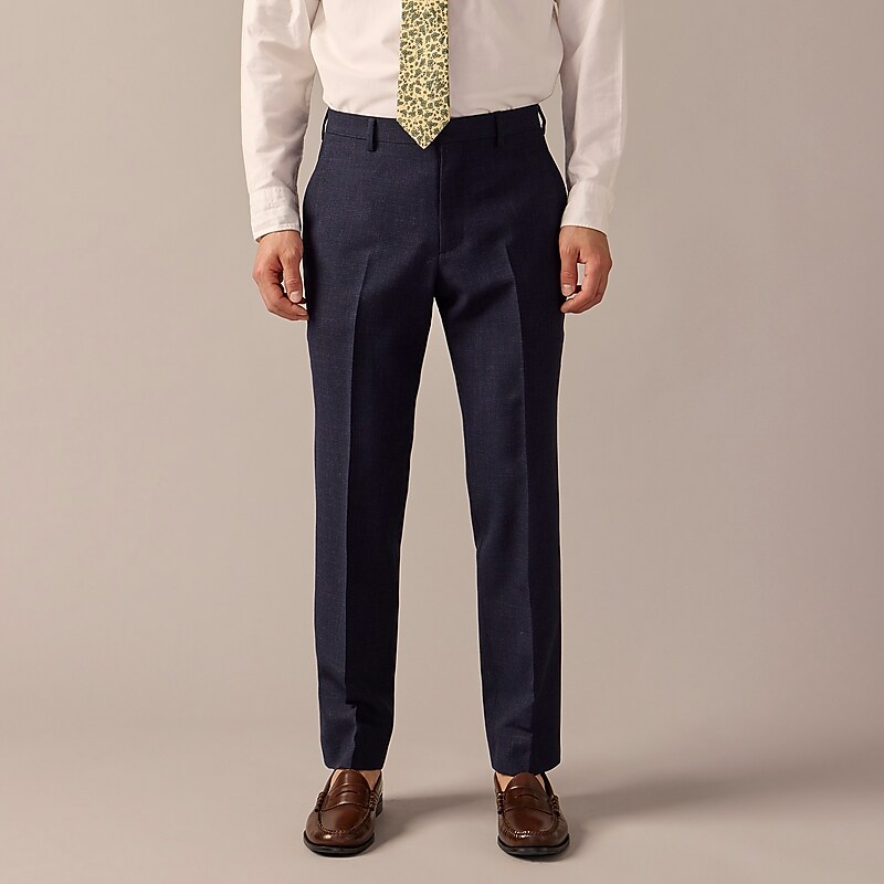 J.Crew Ludlow Slim-fit suit pant in English wool Navy Mini Check Outlet | 94MHZXOJD