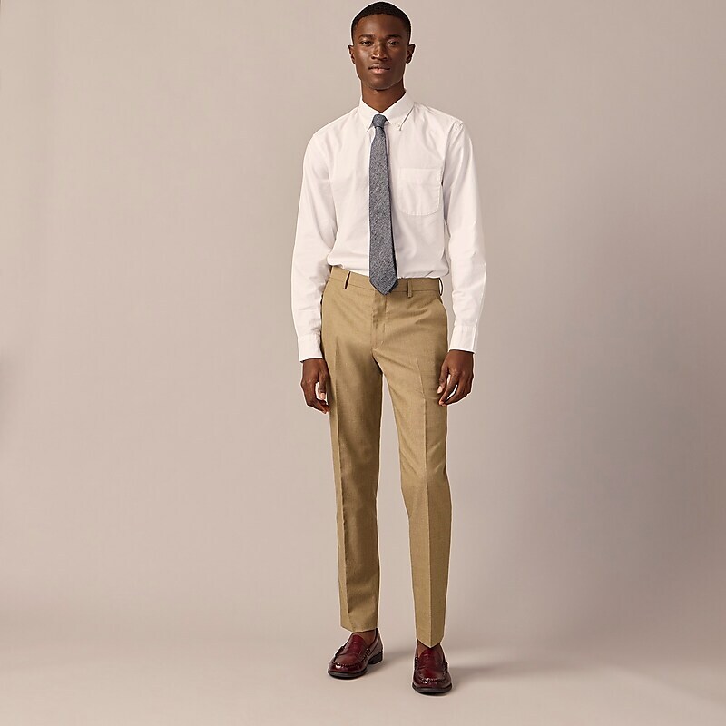 J.Crew Ludlow Slim-fit suit pant in English cotton-wool blend Light Olive Pindot Online | 07BAQIUMC