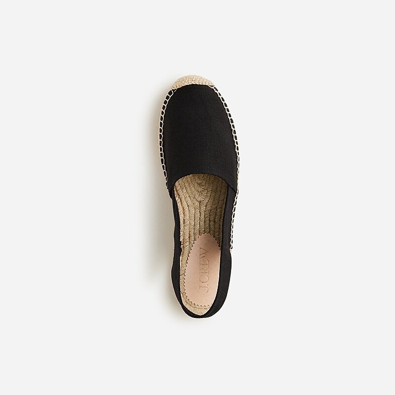 J.Crew Made-in-Spain slingback espadrilles in canvas Black Outlet Online | 72SQAYUED
