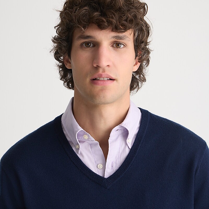 J.Crew Merino wool V-neck sweater Dark Navy Sale | 23QNYUIZO