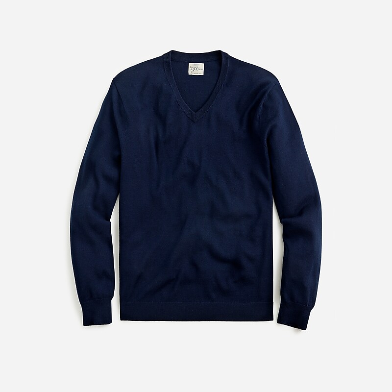 J.Crew Merino wool V-neck sweater Dark Navy Sale | 23QNYUIZO