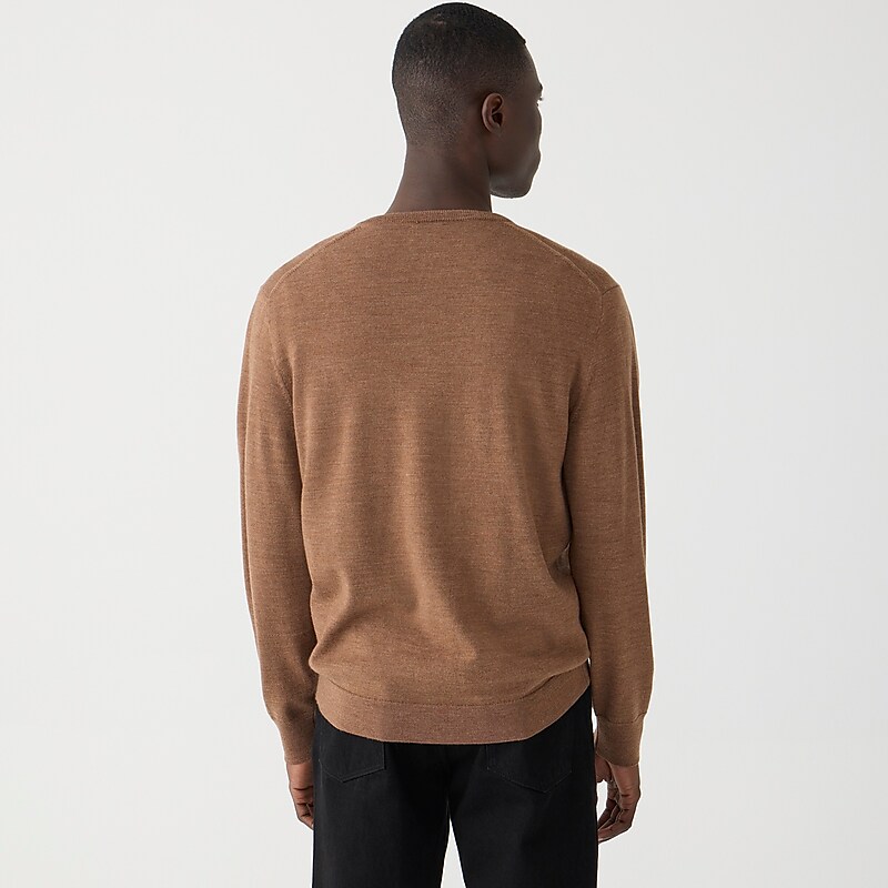 J.Crew Merino wool V-neck sweater Hthr Chestnut Outlet | 92MONJDFG
