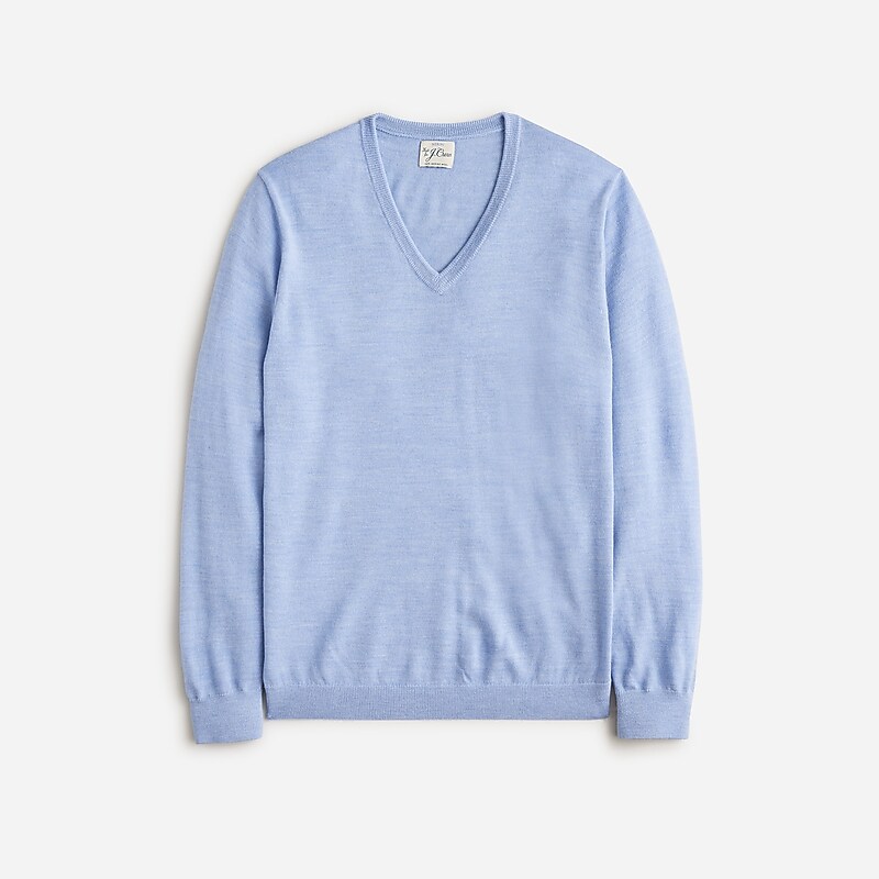 J.Crew Merino wool V-neck sweater Hthr Dusty Peri Sale | 20HSAJNOC