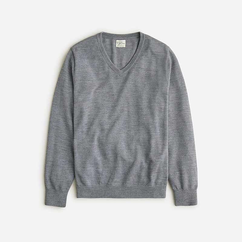 J.Crew Merino wool V-neck sweater Hthr Metal Factory Promo | 65ZKNGTEH