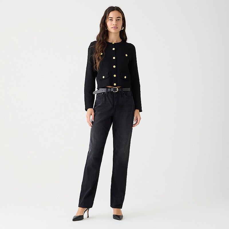 J.Crew Mid-rise \'90s classic straight-fit jean Charcoal Wash Outlet | 91PJZSXUR
