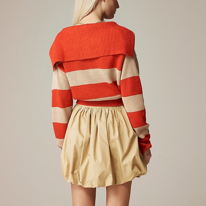 J.Crew Mini bubble-hem skirt in cotton poplin Coastal Khaki Factory Outlet | 54UQGNZFI