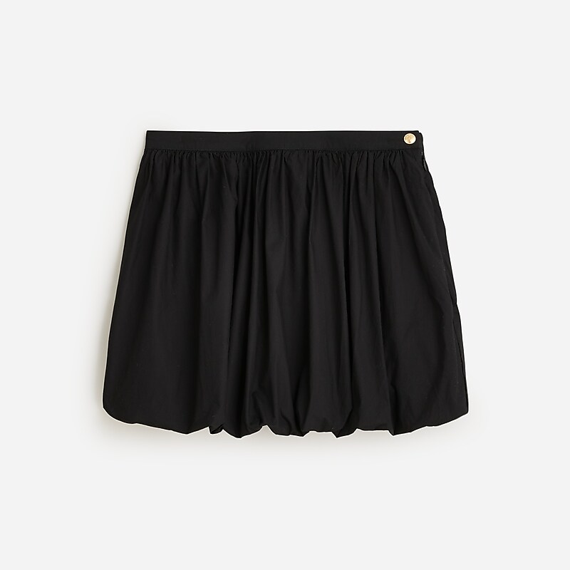 J.Crew Mini bubble-hem skirt in cotton poplin Black Clearance | 45VLFGZSH
