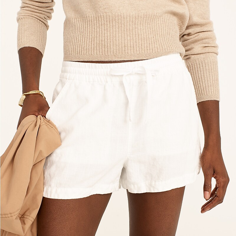 J.Crew New seaside short in linen blend White Clearance | 37GNPELJB
