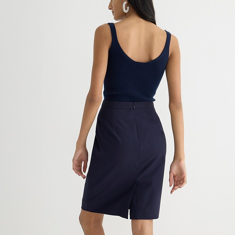 J.Crew No. 2 Pencil® skirt in Italian stretch wool Navy Outlet Online | 78WYVBOSD