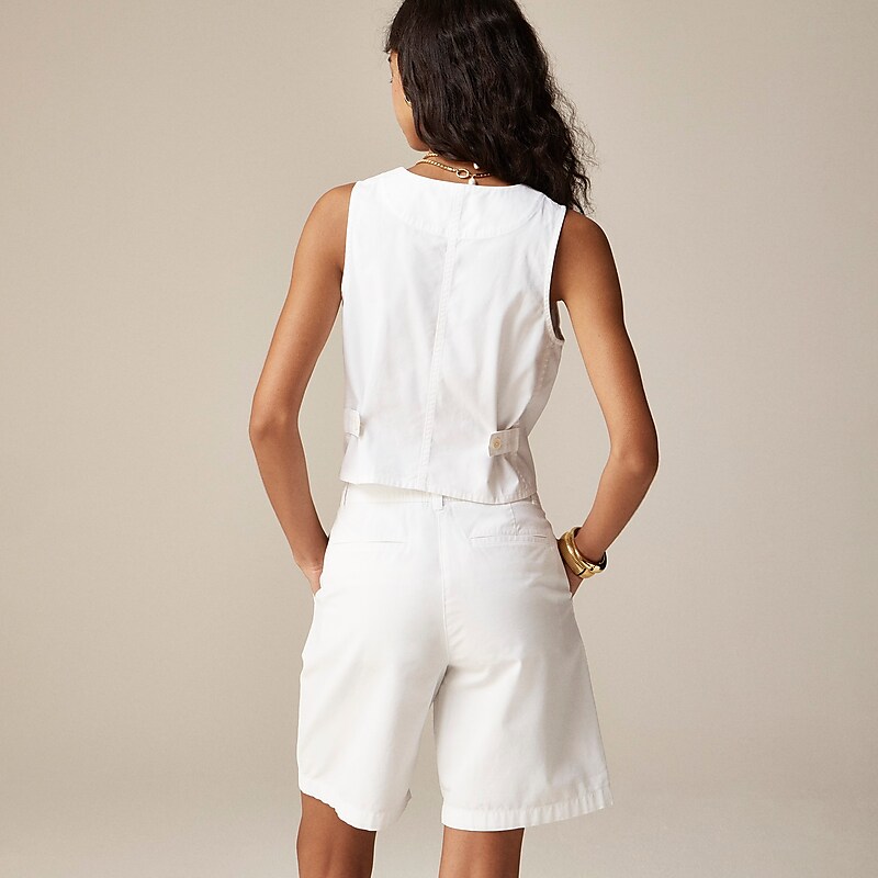 J.Crew Patch-pocket chino vest White Factory Outlet | 50UVOBPLF