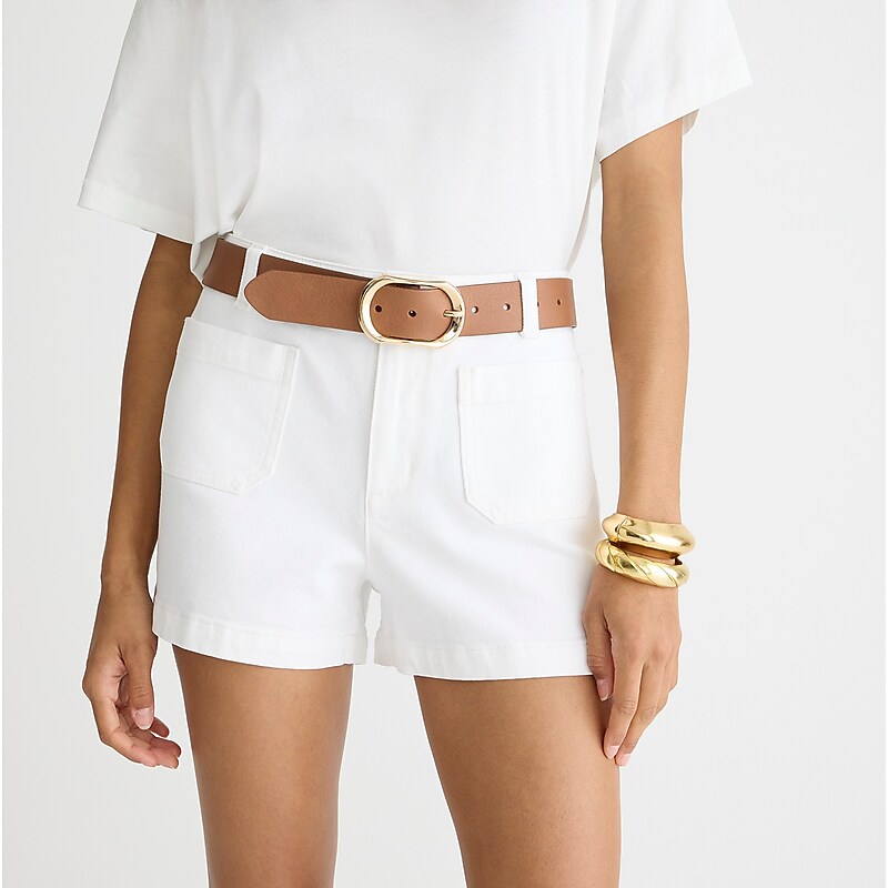 J.Crew Patch-pocket denim short in white White Denim Sale | 26ZSPLHXU