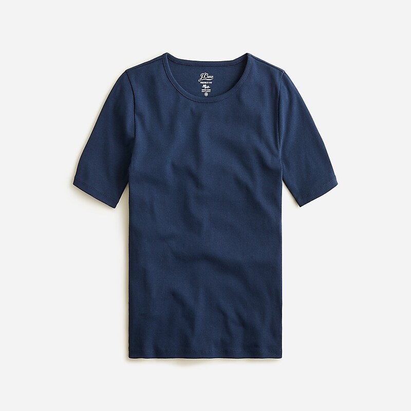 J.Crew Perfect-fit elbow-sleeve T-shirt Navy Outlet | 98YJGZQWH