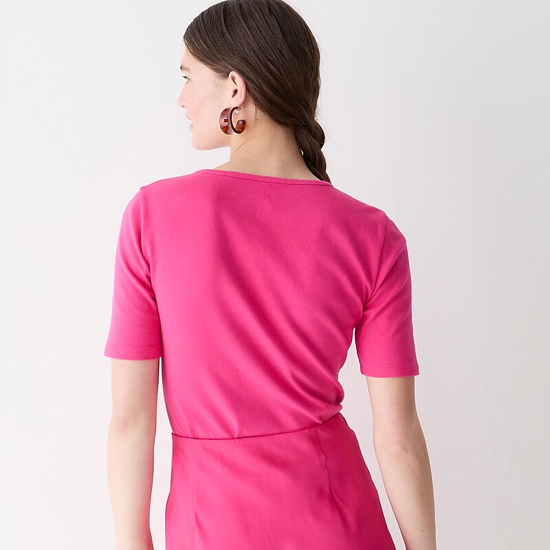 J.Crew Perfect-fit elbow-sleeve T-shirt Sweet Fuchsia Online | 04RGJCZWE