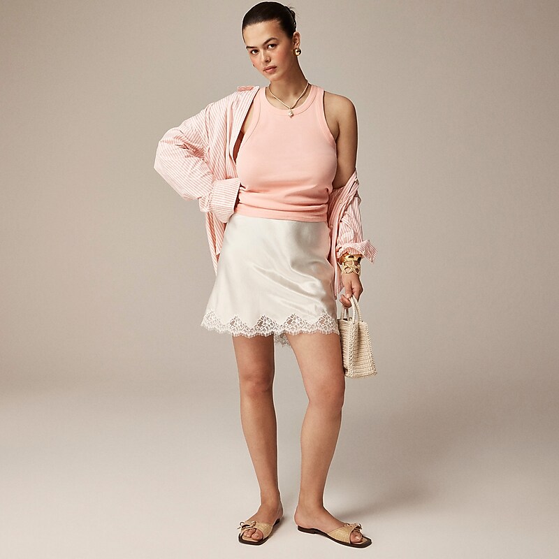 J.Crew Perfect-fit high-neck tank Brilliant Peony Factory Outlet | 56IDXFLPW