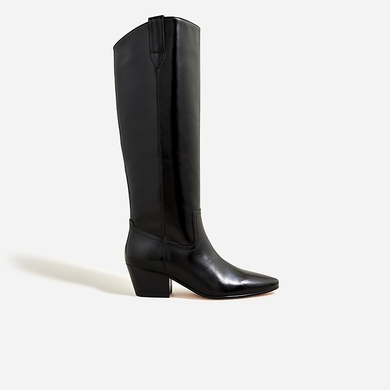 J.Crew Piper knee-high boots in suede Black Online | 89DQFVSLW