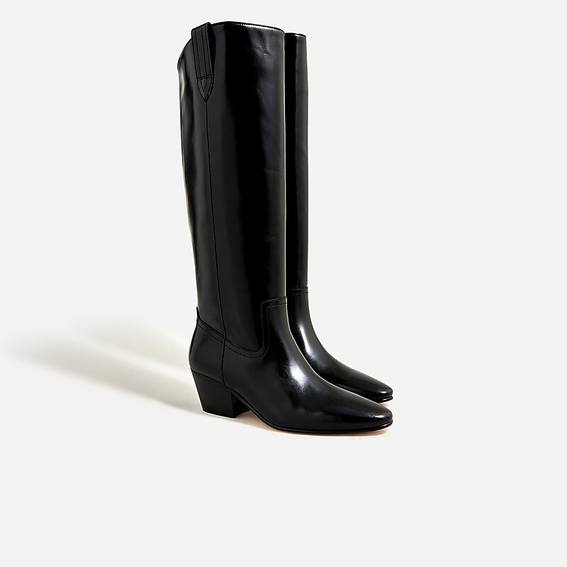 J.Crew Piper knee-high boots in suede Black Online | 89DQFVSLW