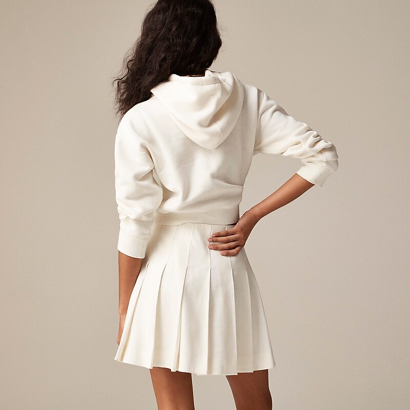 J.Crew Pleated mini skirt in stretch linen blend Ivory Factory Outlet | 52TKXSOAE