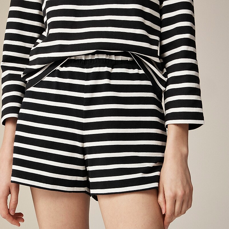 J.Crew Pull-on short mariner cotton Perfect Black Stripe Clearance | 31QOJCXSL