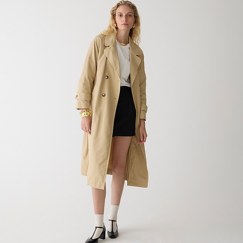 J.Crew Relaxed heritage trench coat in chino Light Khaki Outlet | 92BXCIRVL