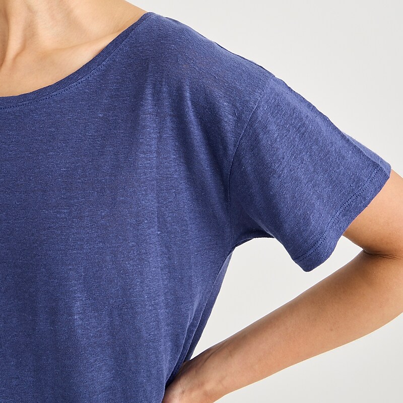 J.Crew Relaxed linen T-shirt Royal Navy Clearance | 40JQNWDIS